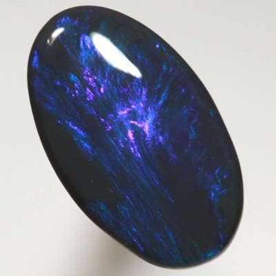 SOLID BLACK OPAL Bright blue fire shows constantly